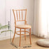 Traditional Vintage Round Cylinder Solid Wood Rattan Dining Chair Backrest For Living Room