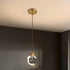 Modern Luxury Sparkling Crystal Stone Iron 1-Light Pendant Light For Living Room