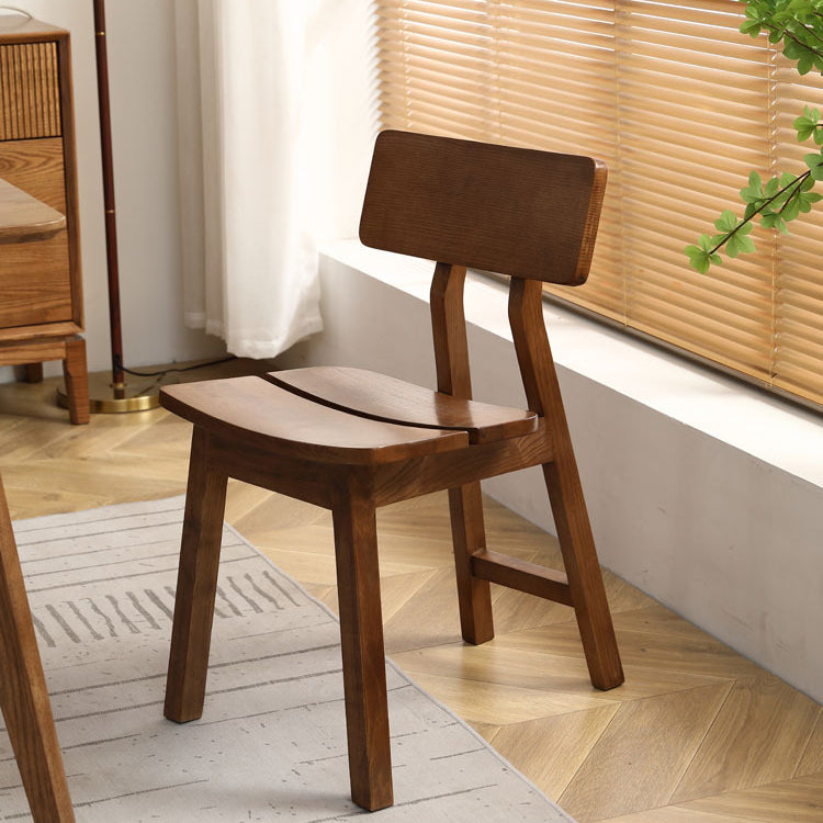 Contemporary Nordic Ash Wood Square Rectangular Dining Chair Backrest For Dining Room