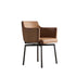 Modern Minimalist Square Upholstered Leather Metal Dining Chair Backrest Armrest For Dining Room