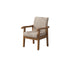 Modern Minimalist Square Upholstered Cotton Linen Fabric Solid Wood Chair For Living Room