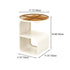 Modern Minimalist Round Square Base Glass Iron End Table 3-Tier For Living Room