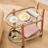 Modern Minimalist Square Wood Glass End Table Two Tier Trolley Swivel For Living Room