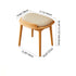 Traditional Japanese Half Arc Square Fabric Wood Vanity Stool Backless Armless For Bedroom