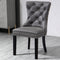 Traditional European Fabric Upholstered Square Dining Chair Tufted Backrest For Dining Room