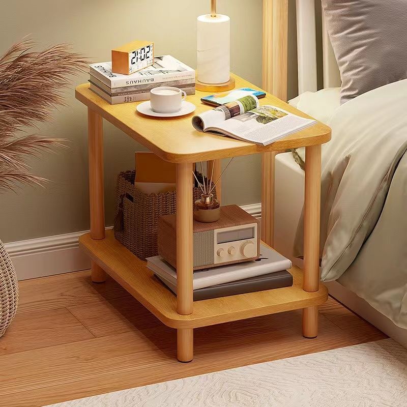 Traditional Vintage MDF Rectangular Side Table 2-Tier For Living Room