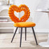 Contemporary Scandinavian Velvet Sponge Metal Heart Ball Round Vanity Stool Backrest For Bedroom