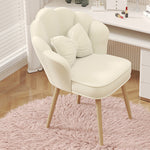 Modern Minimalist Square Petal Fabric Wood Metal Vanity Stool Backrest For Bedroom