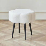 Modern Minimalist Cloud Lambswool Carbon Steel Vanity Stool For Bedroom