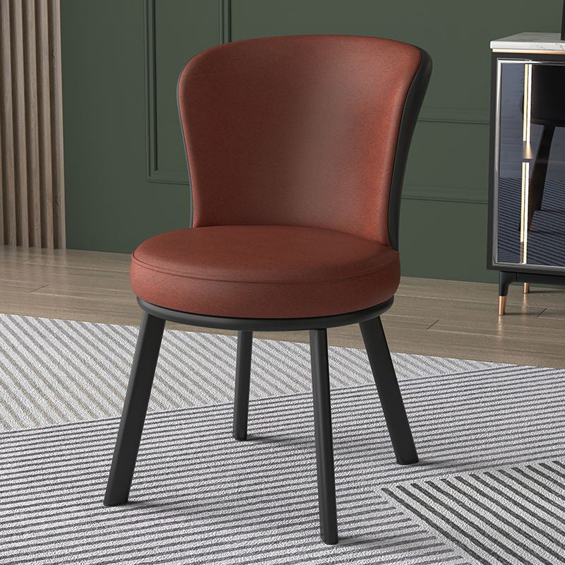 Contemporary Simplicity Round Fabric Upholstered Carbon Steel Dining Chair Backrest For Dining Room