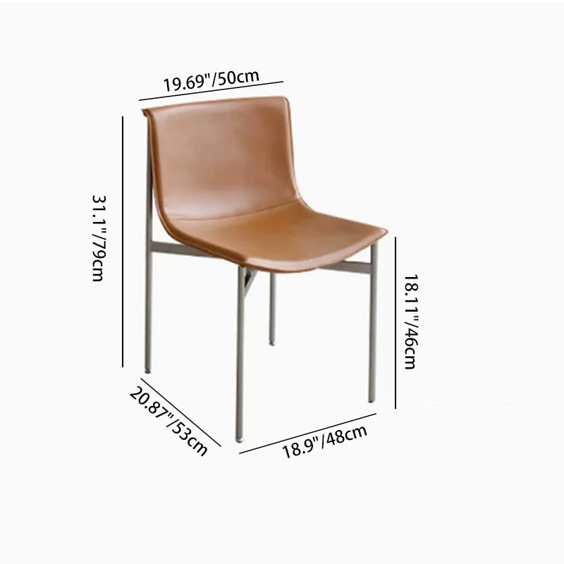 Modern Minimalist Square Cushion Leather Stainless Steel High Resilience Sponge Dining Chair Backrest For Dining Room