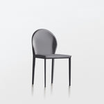 Modern Minimalist Square Half Oval Leather Metal Dining Chair Backrest For Dining Room