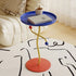 Contemporary Creative Color Blocking Iron Tray Top Distortion End Table For Living Room