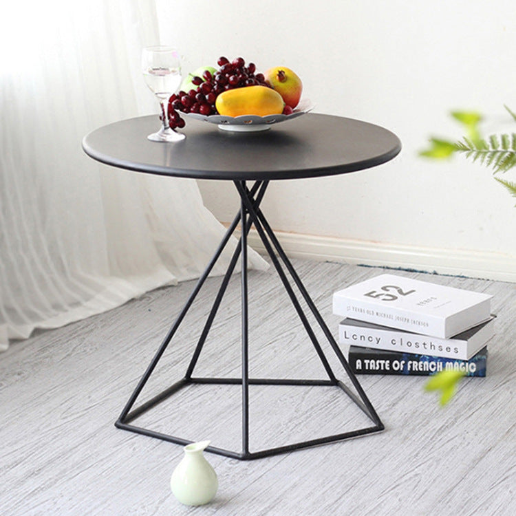 Contemporary Luxury Metal Geometric Pentagram Base End Table For Living Room