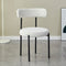 Contemporary Nordic Round Fabric Metal Dining Chair Backrest For Dining Room