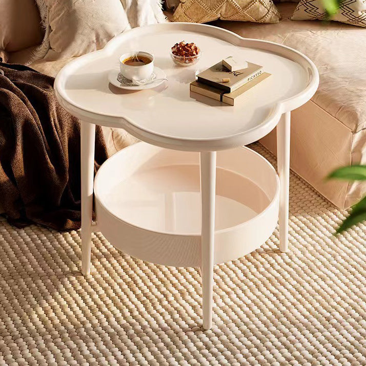 Modern Minimalist Round Floral Metal Coffee Table Four Legs For Living Room