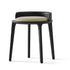 Traditional Vintage Round Leather Upholstered Wood Frame Vanity Stool Backless For Bedroom