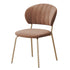 Contemporary Nordic Round Cotton Linen Upholstered Dining Chair Backrest For Dining Room