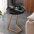 Modern Simplicity Round MDF Iron End Table Movable For Living Room