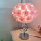 Modern Art Deco Fabric Rose Flower Hardware Base 1-Light Table Lamp For Bedroom