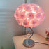 Modern Art Deco Fabric Rose Flower Hardware Base 1-Light Table Lamp For Bedroom