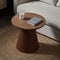 Contemporary Nordic Round Cone Column Base Wood Coffee Table For Living Room