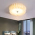 Contemporary Nordic Iron Acrylic Round Pleat Lace LED Flush Mount Ceiling Light For Bedroom