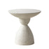 Contemporary Nordic Round Hourglass Magnesium Oxide End Table For Living Room