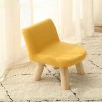 Contemporary Creative Square Cotton Linen Solid Wood Chair Backrest Armless For Living Room