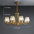 Contemporary Luxury Full Copper Frame Dazzling Crystal Cup Shade 6/8/10-Light Chandelier For Living Room