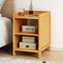 Modern Minimalist Rectangular Desktop Bamboo Nightstand 1/2-Drawer For Bedroom