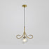 Modern Luxury Glass Ball Shade Arc Iron 1-Light Pendant Light For Living Room