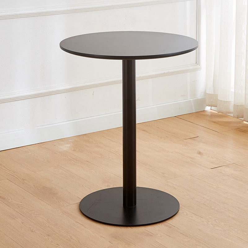 Contemporary Nordic Round Square Wood Iron End Table 1-Tier For Living Room