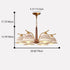 Traditional Vintage Half Round Copper Wood Ceramic 4/6/8 Light Chandelier For Living Room