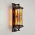 Traditional Chinese Waterproof Aluminum Glass Cylinder 1/2 Light Wall Sconce Lamp For Outdoor Patio