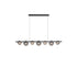 Modern Minimalist Stainless Steel Vertical Grain Glass Disc LED Island Light Chandelier For Entertainment Room