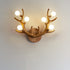 Contemporary Creative Resin Antler Branch Glass Shade 6-Light Wall Sconce Lamp For Bedroom