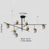 Modern Mid-Century Iron Linear Glass Bubble Shade 3/9-Light Island Light Chandelier For Dining Room