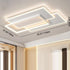 Modern Minimalist Square Rectangular Wavy Acrylic Iron LED Flush Mount Ceiling Light For Bedroom