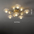 Modern Luxury Brass Acrylic Lotus Leaf Polyhedron Ball 5/11 Light Semi-Flush Mount Ceiling Light For Living Room