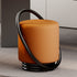 Contemporary Creative Microfiber Leather Metal Cylinder Vanity Stool For Bedroom