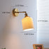 Traditional Japanese Brass Copper Ceramic Conic Cylinder Semicircular Strip Ball 1-Light Wall Sconce Lamp For Bedside