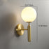 Modern Minimalist Iron Glass Strip Ball Strip Cylinder 1-Light Wall Sconce Lamp For Living Room