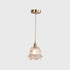 Contemporary Luxury Brass Flower Glass Shade 1-Light Pendant Light For Living Room