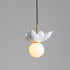 Modern Simplicity Resin Leaf Texture Glass Ball Shade 1-Light Pendant Light For Dining Room