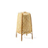 Traditional Japanese Cylindrical Hand-Woven Bamboo 1-Light Standing Floor Lamp For Bedroom