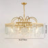 Modern Luxury Square Acrylic Iron Crystal 4/8 Light Chandelier For Living Room