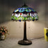 Traditional Tiffany Pastoral Rose Flower Stained Glass 2-Light Table Lamp For Bedroom