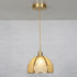 Modern Art Deco Half Round Ball Copper Crystal 1-Light Pendant Light For Dining Room