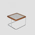 Traditional Vintage Square Solid Wood Rattan Glass Stainless Steel Coffee Table 4-Leg For Living Room
